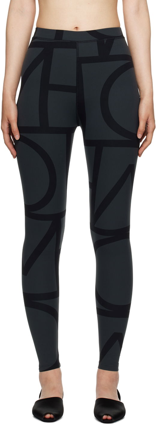 Клинове TOTEME TOTEME Women's Monogram Print Leggings Черно | 213-248-777