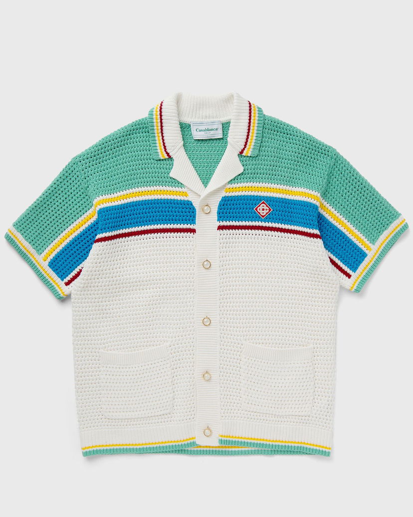 Риза Casablanca CROCHET EFFECT TENNIS SHIRT Зелено | U-MPF24-KW-691-01