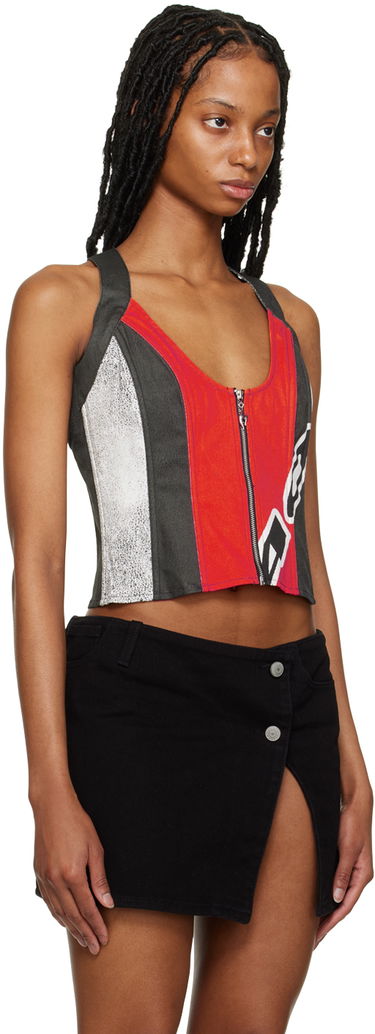 Потник Miaou Miaou Valda Graphic Print Corset Top Червено | 4014TKROM, 1
