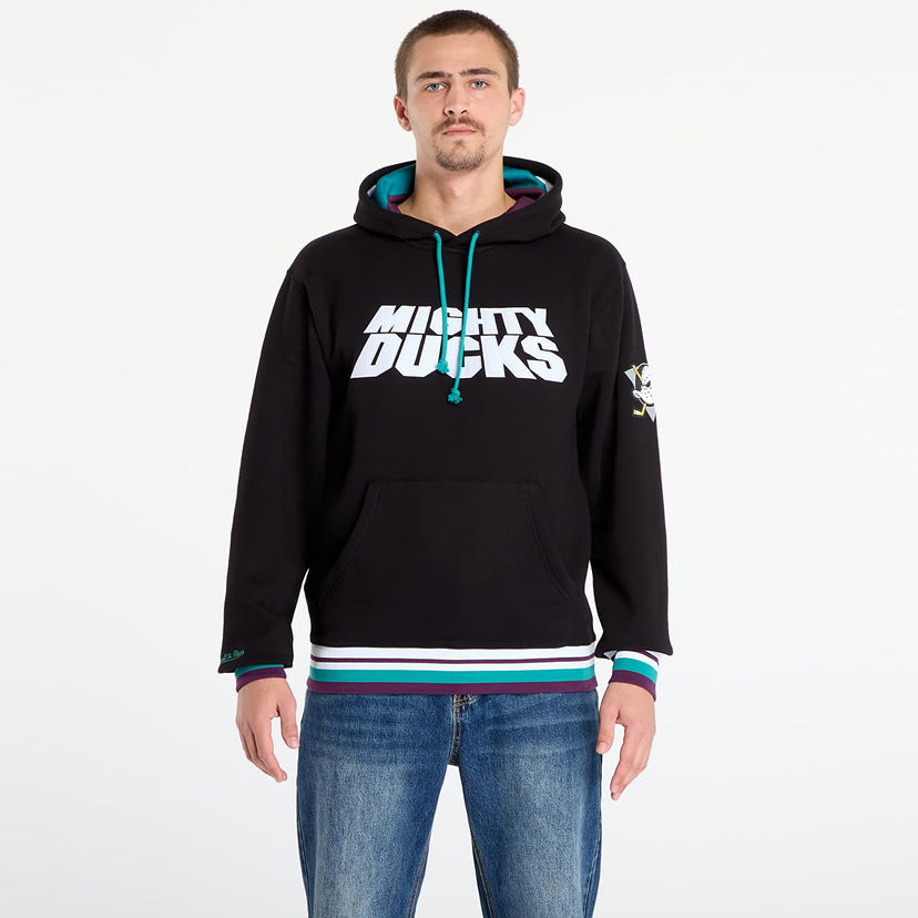 Суитчър Mitchell & Ness NHL Playmaker Mighty Ducks Vintage Logo Fleece Hoodie Черно | TH11148-ADUBLCK