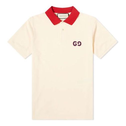 Поло тениска Gucci Gucci Logo Printed Polo Shirt Бежово | 574086-XJA6C-9244