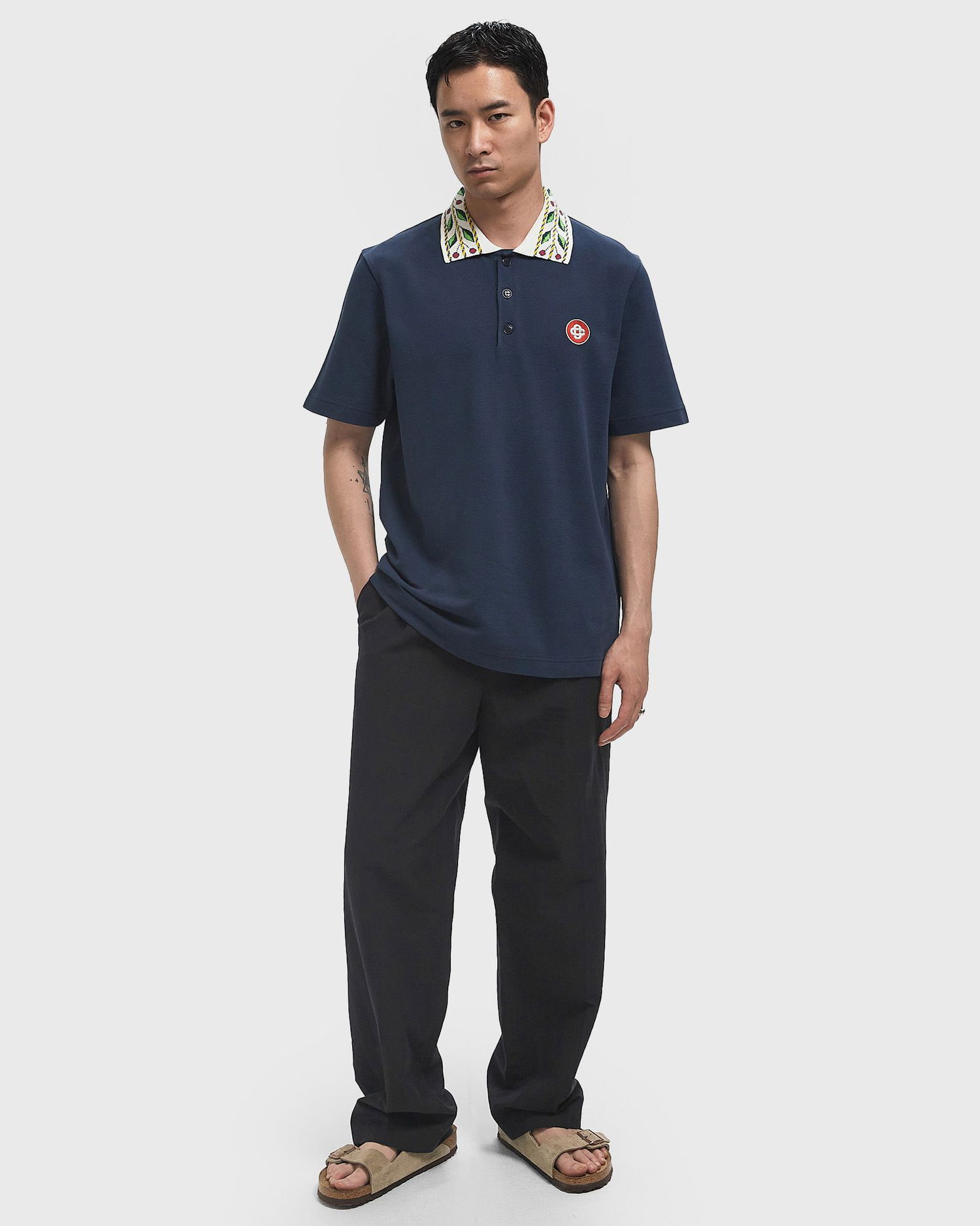 Поло тениска Casablanca Laurel Pique Polo Shirt Тъмно синьо | MPF25-JTP-243-02, 1