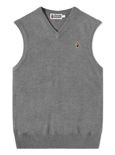 Ape Head One Point Knit Vest Grey