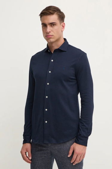 Риза Polo by Ralph Lauren Slim Fit Cotton Shirt with Classic Collar Тъмно синьо | 710958122, 0