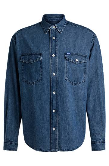 Риза BOSS Relaxed Fit Denim Shirt Синьо | 50534162, 0