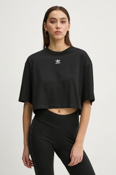 Съкратен топ adidas Originals Essentials Cropped T-Shirt Черно | IW5706, 0