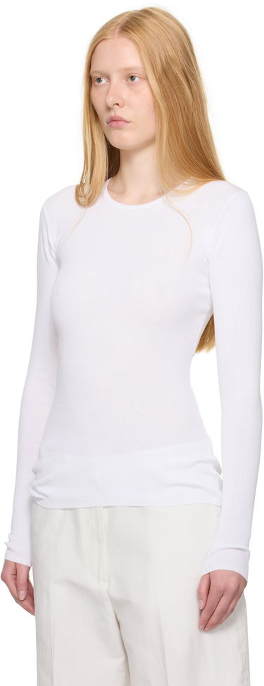 Тениска TOTEME TOTEME Compact Cotton T-Shirt Бяло | 252-WRT0491-YA0172, 3