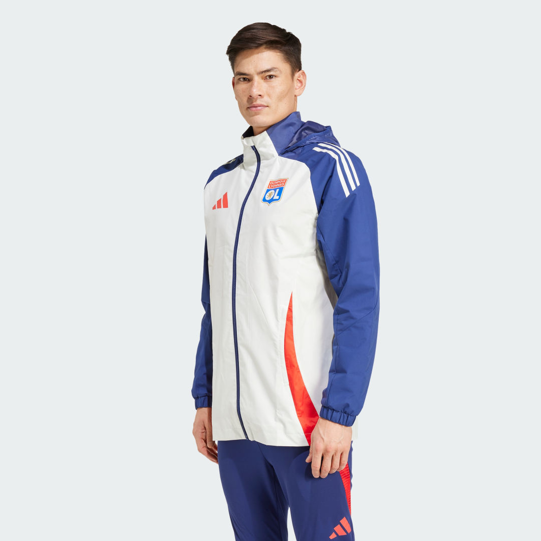 Яке adidas Performance Olympique Lyonnais Tiro All-Weather Jacket Бяло | IT5159, 0