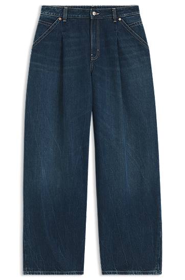 Дънки BOSS Wide-leg jeans with front pleats Синьо | 50548420, 0