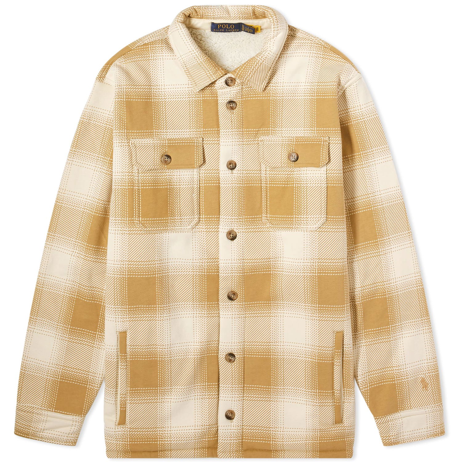 Риза Polo by Ralph Lauren Quilted Plaid Overshirt "Winter Cream/Cafe Tan" Бежово | 710855198005, 0