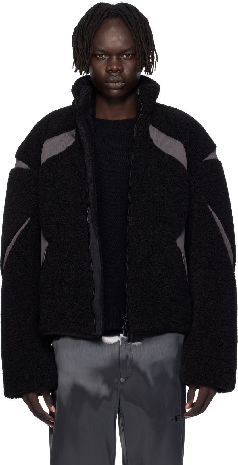 Яке HELIOT EMIL Custo Fleece Jacket Черно | AW25_M_02_139_BLK01_CO