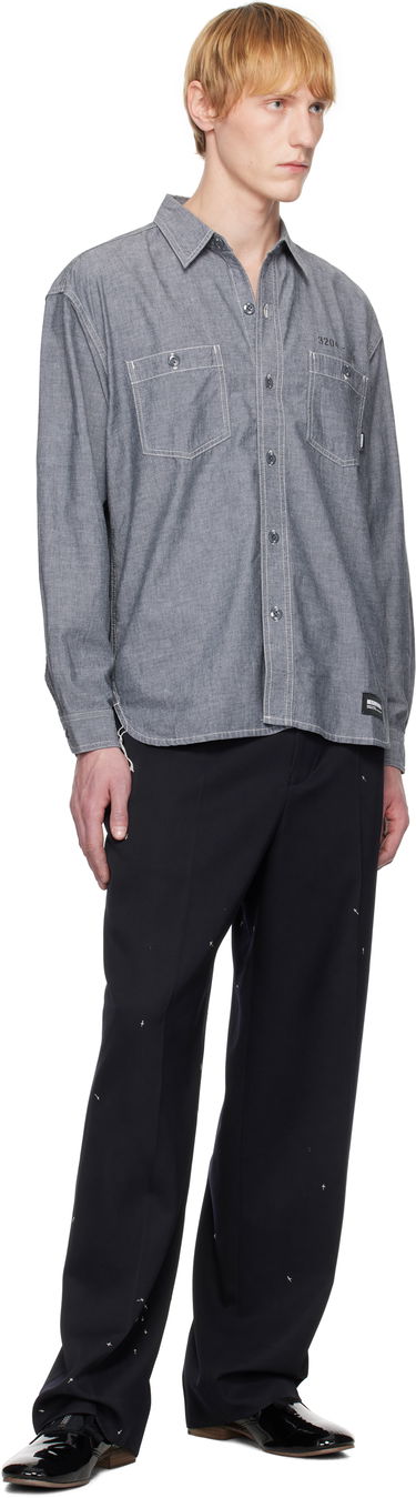 Риза Neighborhood Neighborhood Chambray Long Sleeve Shirt Сиво | 251ARNH-SHM02, 3