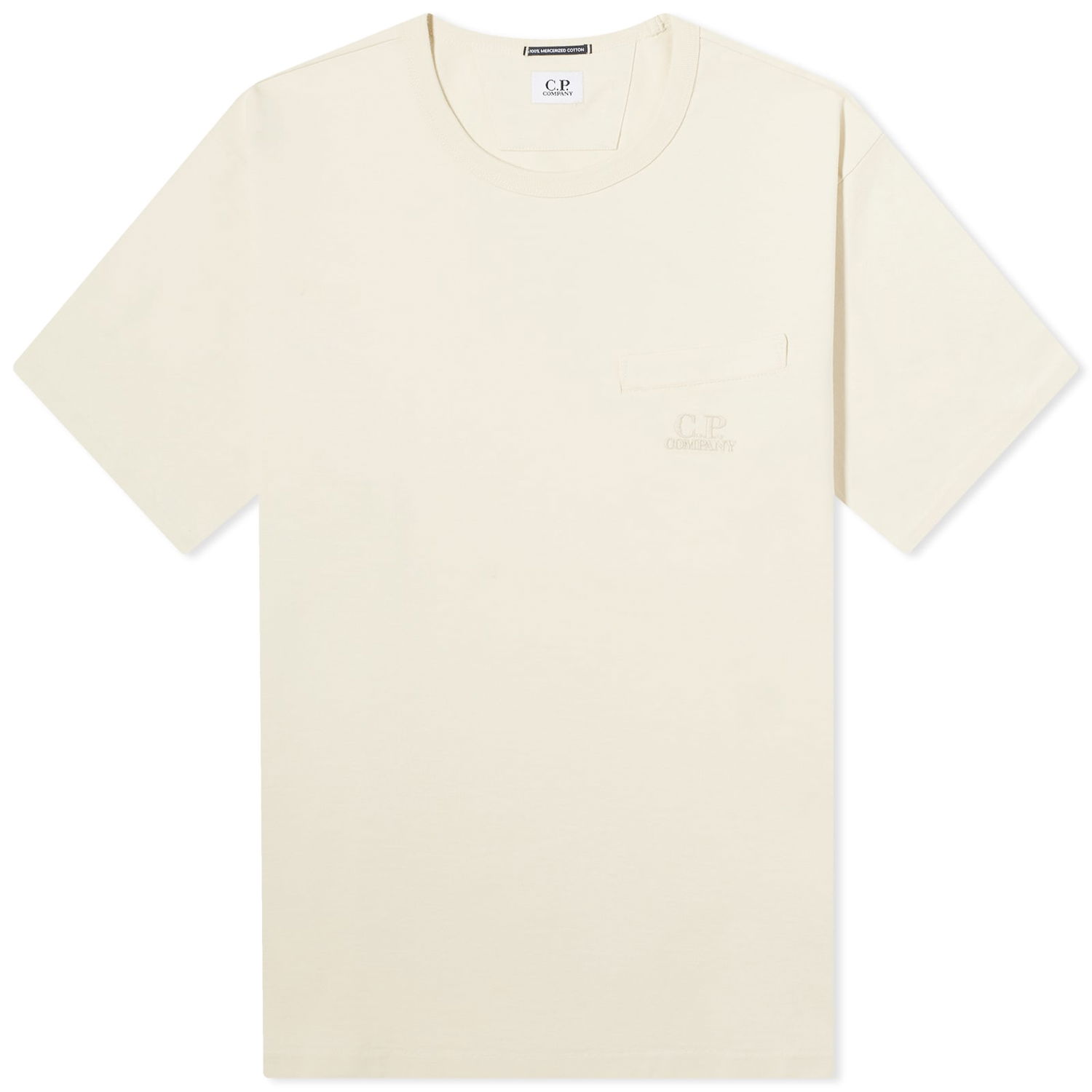 Тениска C.P. Company 30/2 Mercerized Jersey Twisted Pocket T-Shirt in Pistachio Shell Бежово | CMTS123A-006203W-402, 0