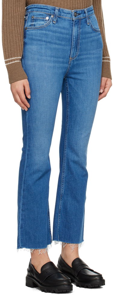 Дънки rag & bone Casey High-Rise Frayed Flare Jeans Синьо | WDD23F2917C2C1, 1