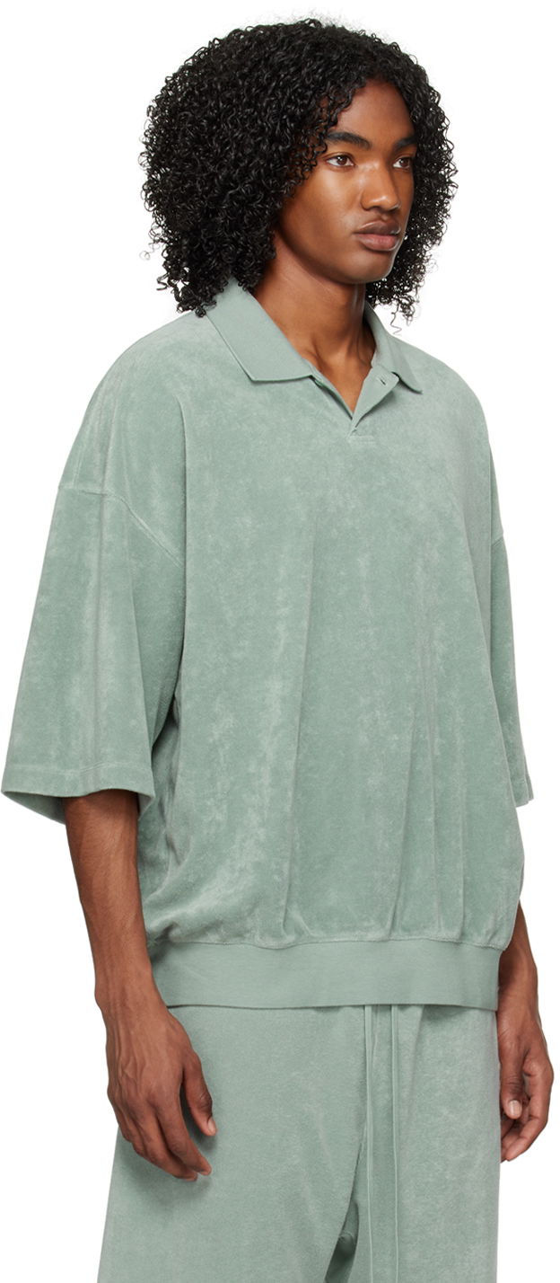 Поло тениска Fear of God Essentials Terry Polo Зелено | 125BT224051F, 1
