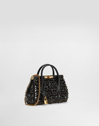 Дамска чанта Dolce & Gabbana Dolce & Gabbana Mini Marlene Iguana-Print Calfskin Handbag Черно | BB7744AJ6798S485, 2