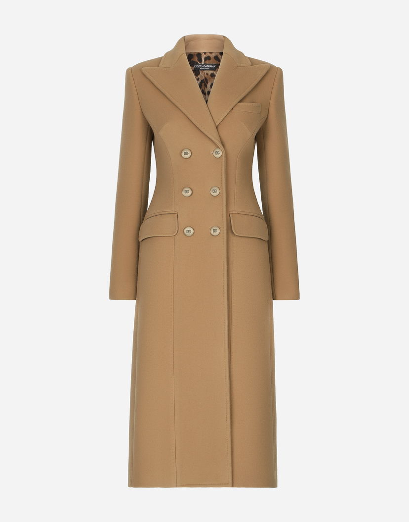 Палта Dolce & Gabbana Long Double-breasted Wool And Cashmere Coat Бежово | F0C8RTFU26KM0444