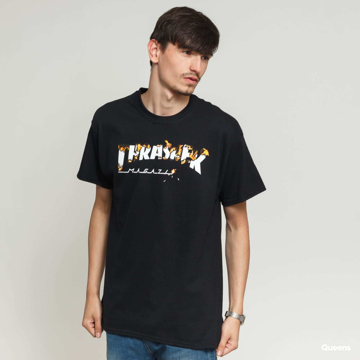 Тениска Thrasher Intro Burner Tee Black Черно | 049511, 0