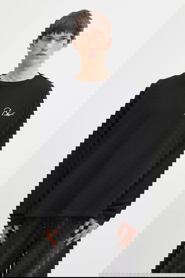Тениска Rhude Classique reverse Cotton Long-Sleeve T-Shirt Черно | RHFW25TT10012, 2
