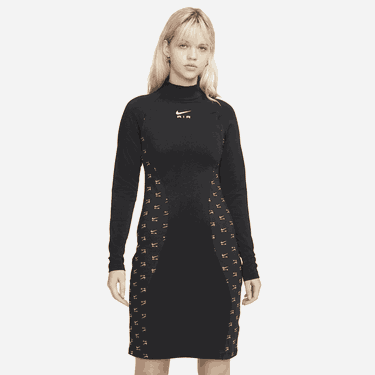Pокля Nike Air Long Sleeve Bodycon Dress Черно | DV8064-010, 0