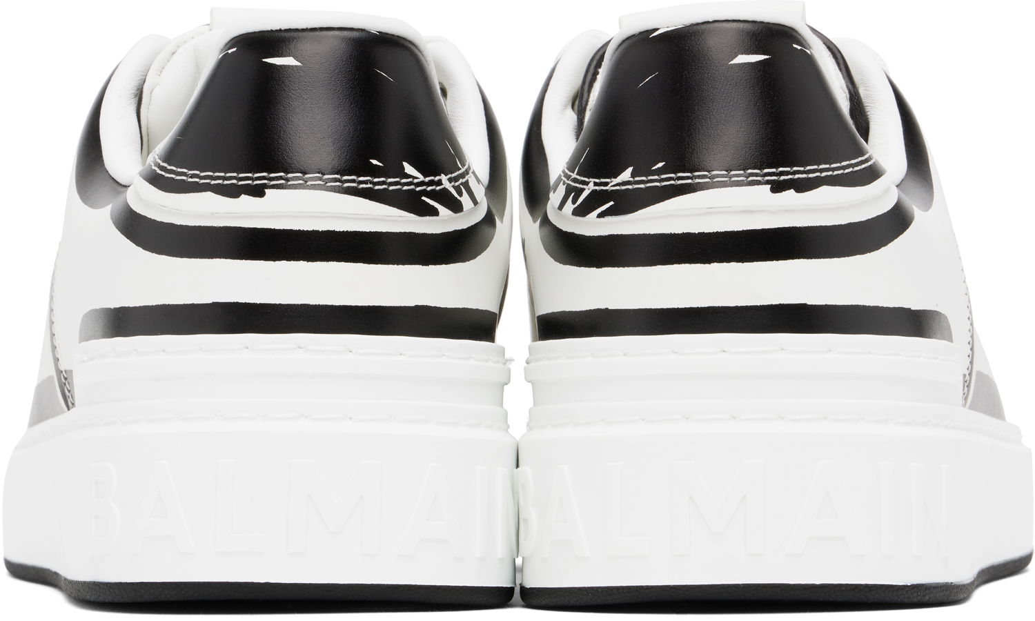 Кецове и обувки Balmain Balmain B-Court Printed Calfskin Бяло | EM1VI288LCLP, 1
