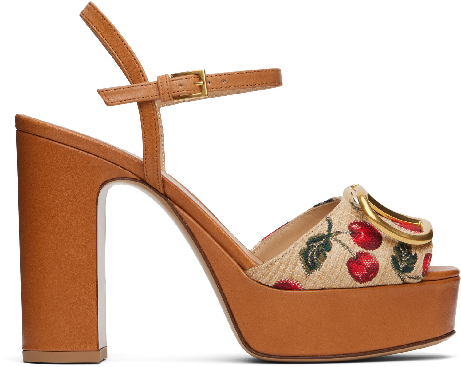 Грижа за обувките Valentino Valentino Garavani VLogo Signature Cherryfic Platform Sandals Кафяво | 6W0S0FG2NNX, 0