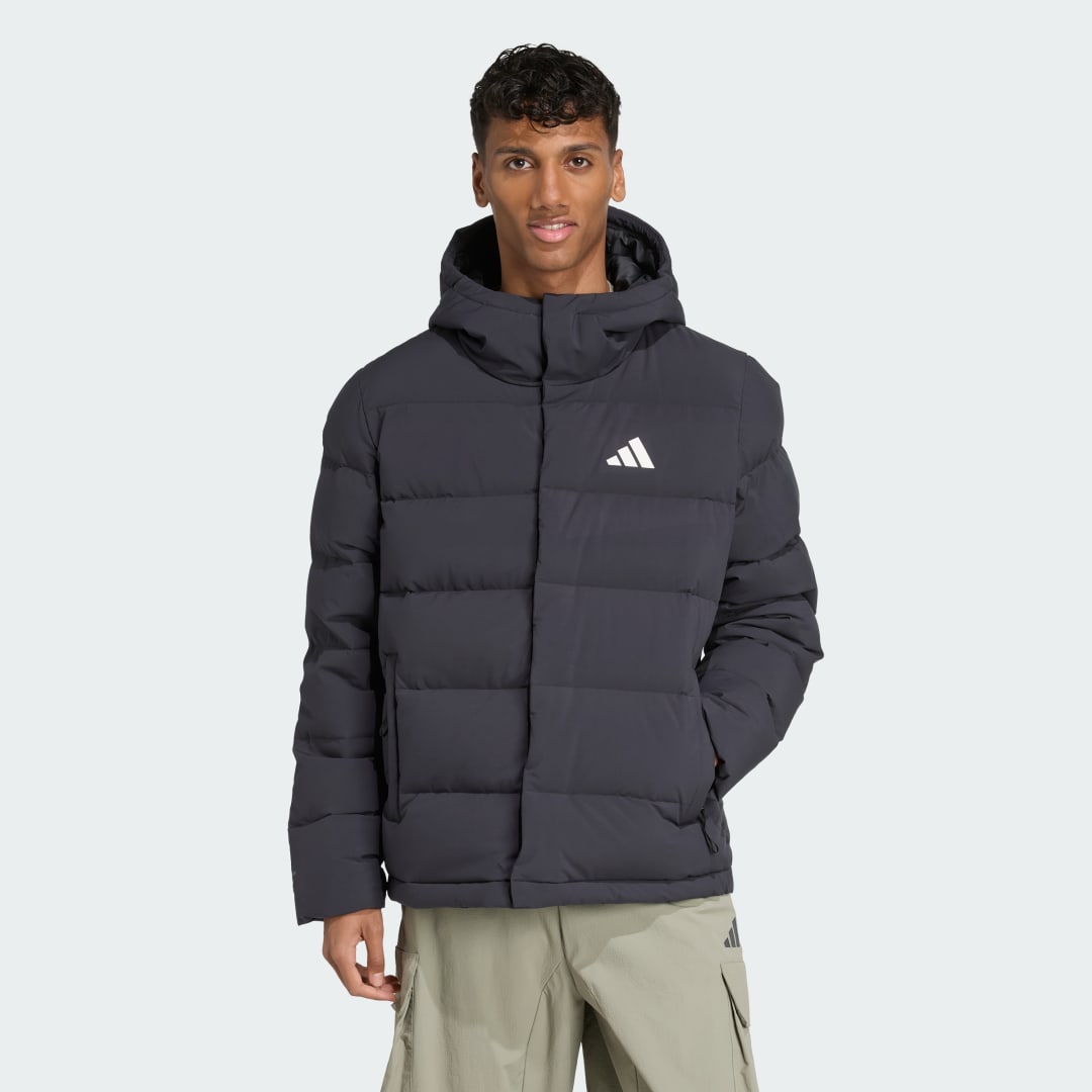 Пухо яке adidas Performance Helionic CLIMAWARM Hooded Down Puffer Jacket Черно | JN2099, 0