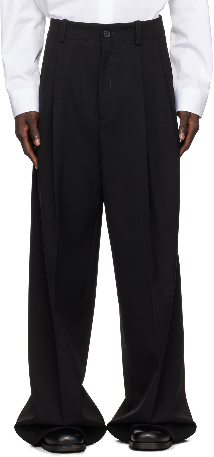 Панталони Off-White Wool Tailored Trousers Черно | OMCA24BF24FAB0021010