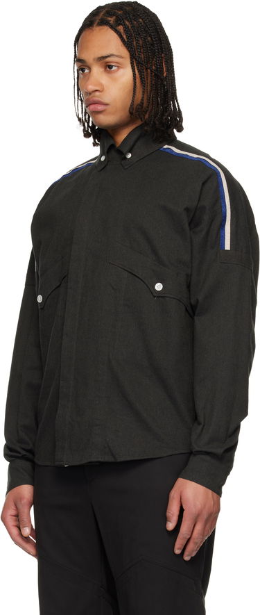 Риза KIKO KOSTADINOV Vig Long Sleeve Shirt with Shoulder Stripes and Chest Pockets Сиво | KKAW25SH03-57, 3