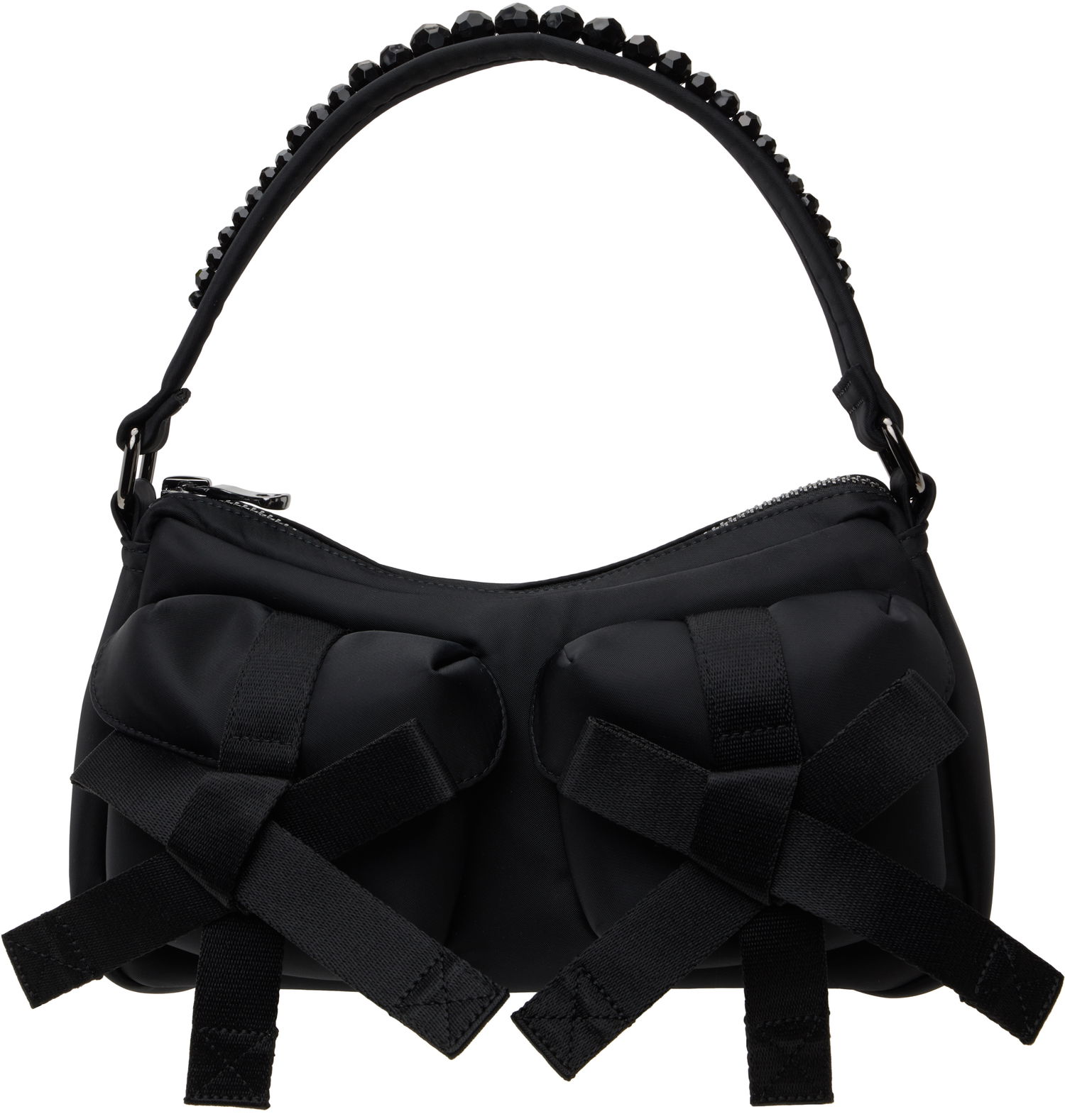 Дамска чанта Simone Rocha Simone Rocha Beaded Utility Bow Pochette Bag Черно | BAG176B 0761, 0