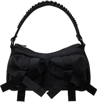 Дамска чанта Simone Rocha Simone Rocha Beaded Utility Bow Pochette Bag Черно | BAG176B 0761, 0