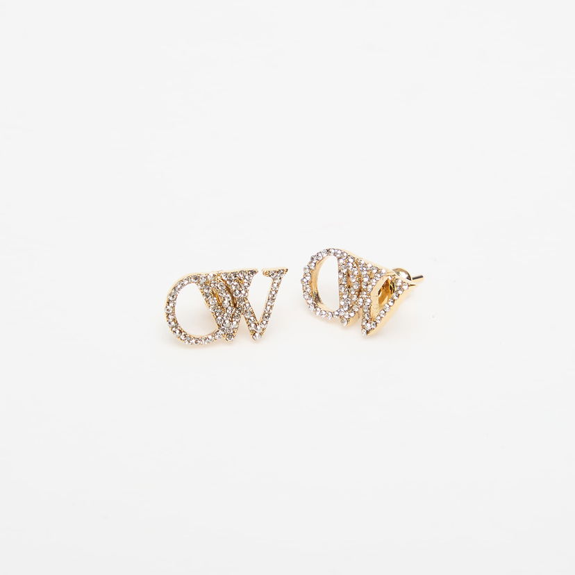 Обеци Off-White Off-White OW Earrings with Rhinestones Металик | OWOD299C99MET0017672