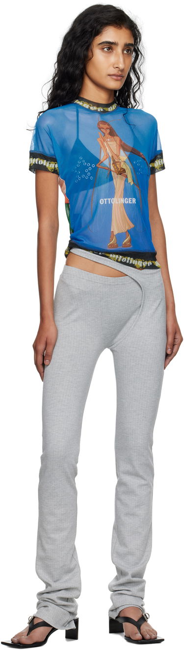 Тениска Ottolinger Ottolinger Oversized Mesh Graphic T-Shirt Синьо | 101-100501-02, 3