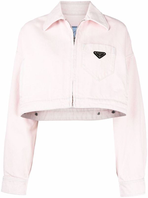 Яке Prada Logo Plague Cropped Denim Jacket Розово | GFB279_10H7_F0T08_S_212, 0