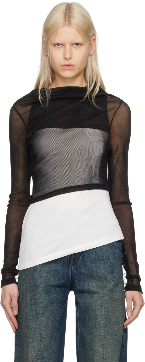 Тениска Maison Margiela MM6 Asymmetric T-Shirt Сиво | S52NC0330 STJ403, 0
