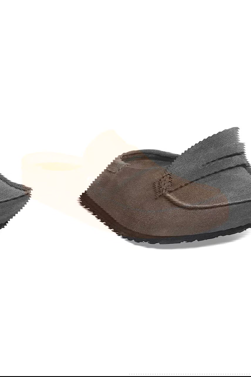 Кецове и обувки Birkenstock Birkenstock Naples Wrapped Suede Mules Сиво | 1029712, 1