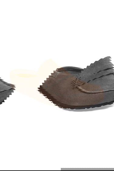 Кецове и обувки Birkenstock Birkenstock Naples Wrapped Suede Mules Сиво | 1029712, 1