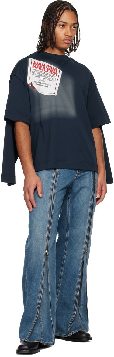 Тениска Jean Paul Gaultier 'The Gaultier Label' Double T-shirt Тъмно синьо | 25/04-U-TO344-J017-590130, 3