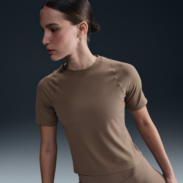 Тениска Nike Dri-FIT Short Sleeve Ribbed Tee Кафяво | HF2772-233, 0