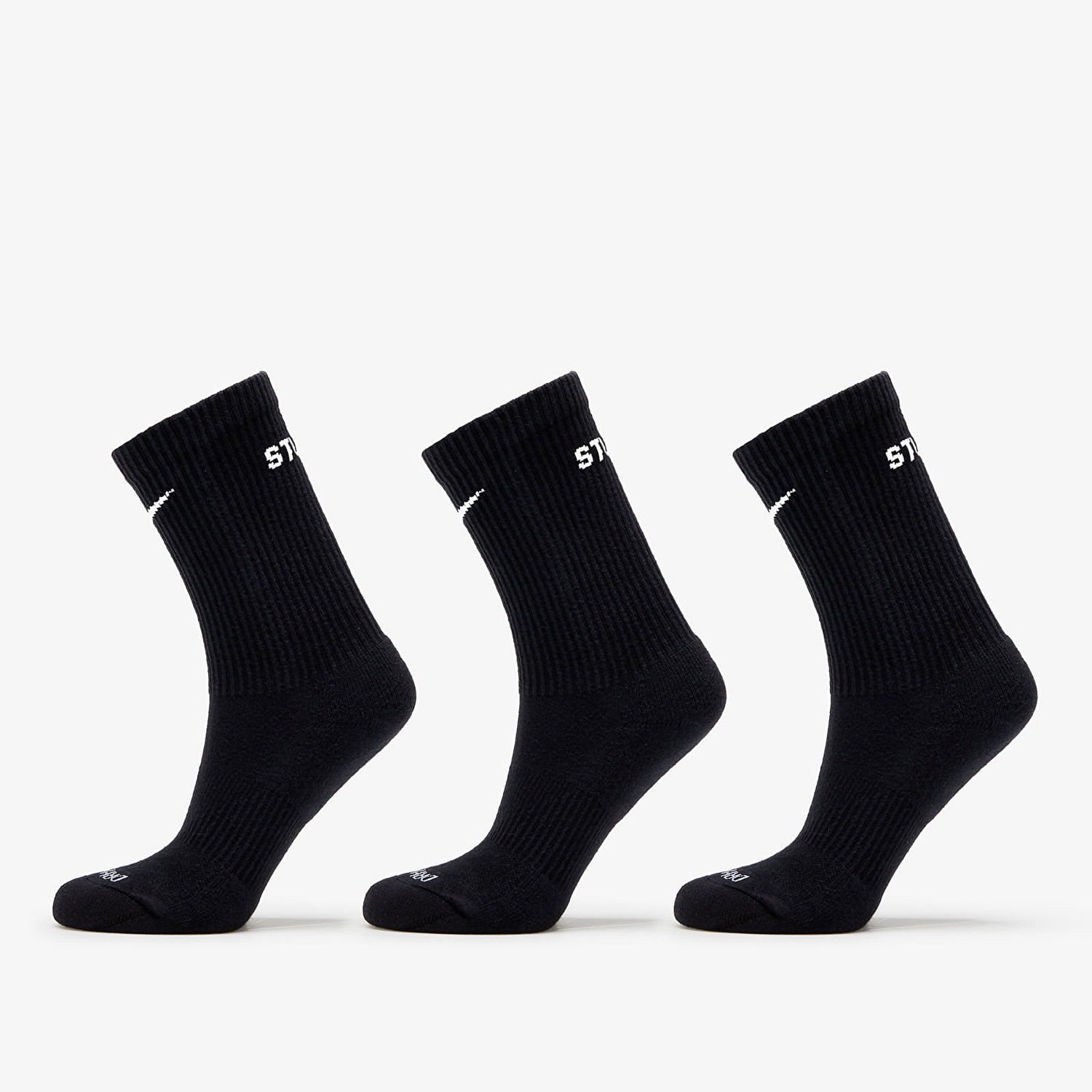 Чорапи Nike Stüssy x Cushioned Crew Socks 3-Pack Черно | FQ3054-010, 0