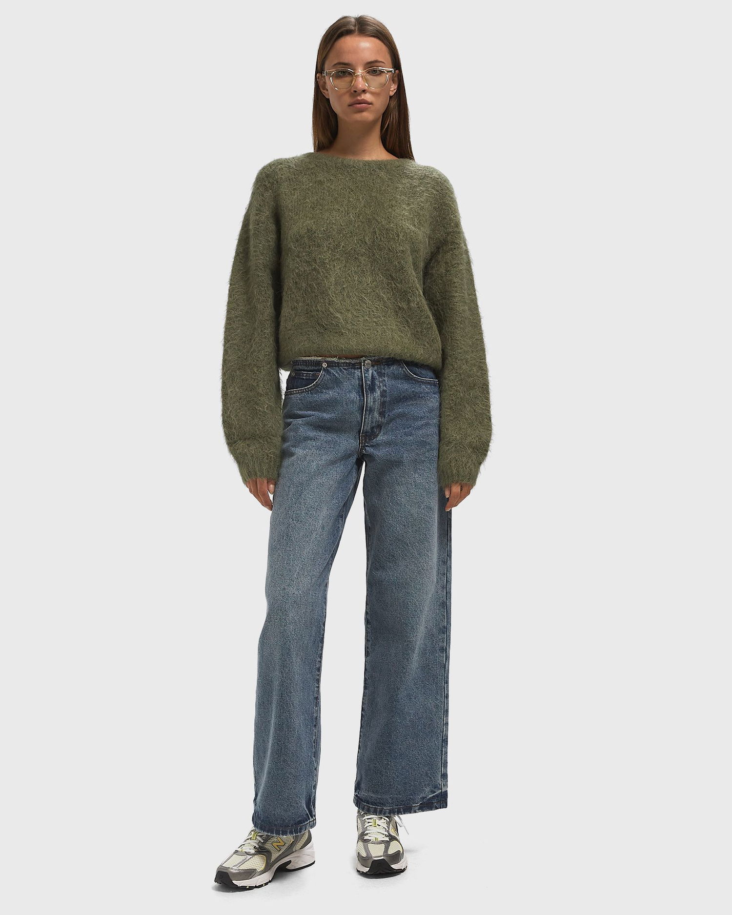 Пуловер American Vintage Niby Fuzzy Knit Pullover Зелено | NIB18AH25-KAKI, 1
