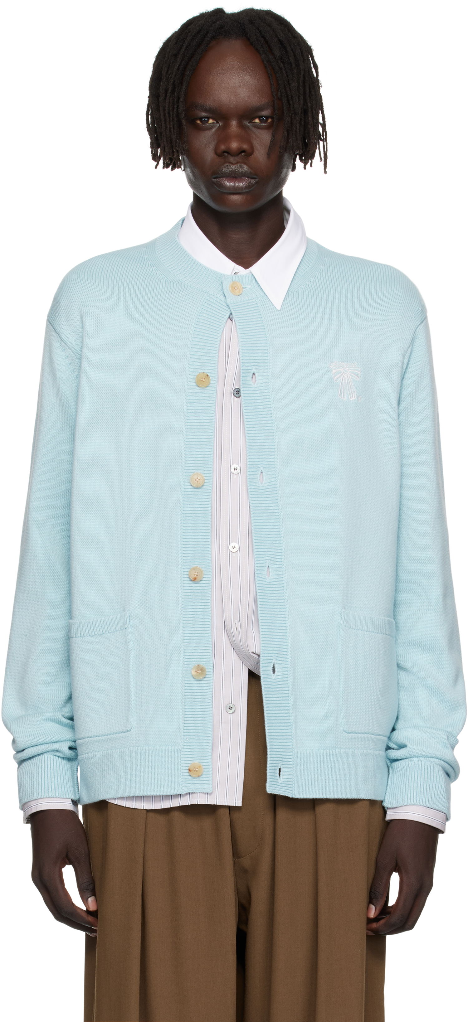 Пуловер Acne Studios Acne Studios Crewneck Cardigan Синьо | B60385-, 0