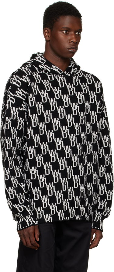 Суитчър We11done We11done Jacquard Knit Hoodie Черно | WD-KT3-22-628-U-BK, 1