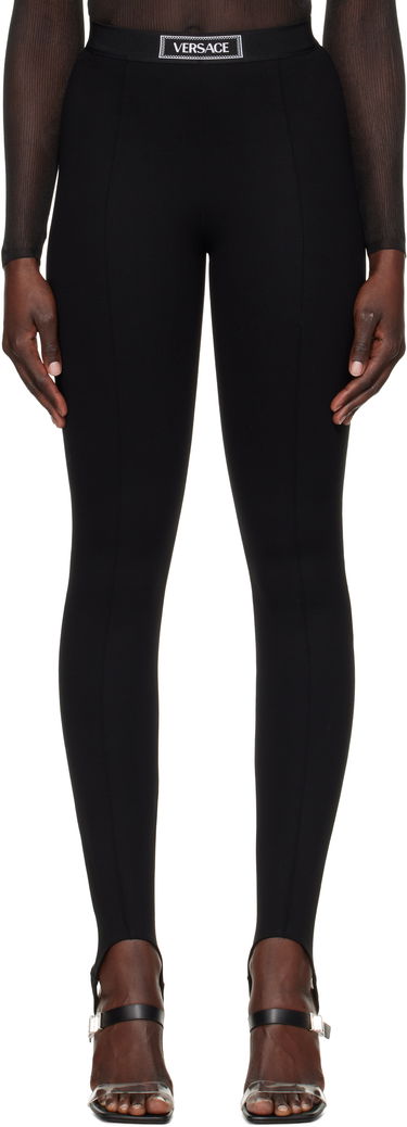 Клинове Versace Stirrup Leggings With Logo Черно | 1015879_1A12037_1B000, 0