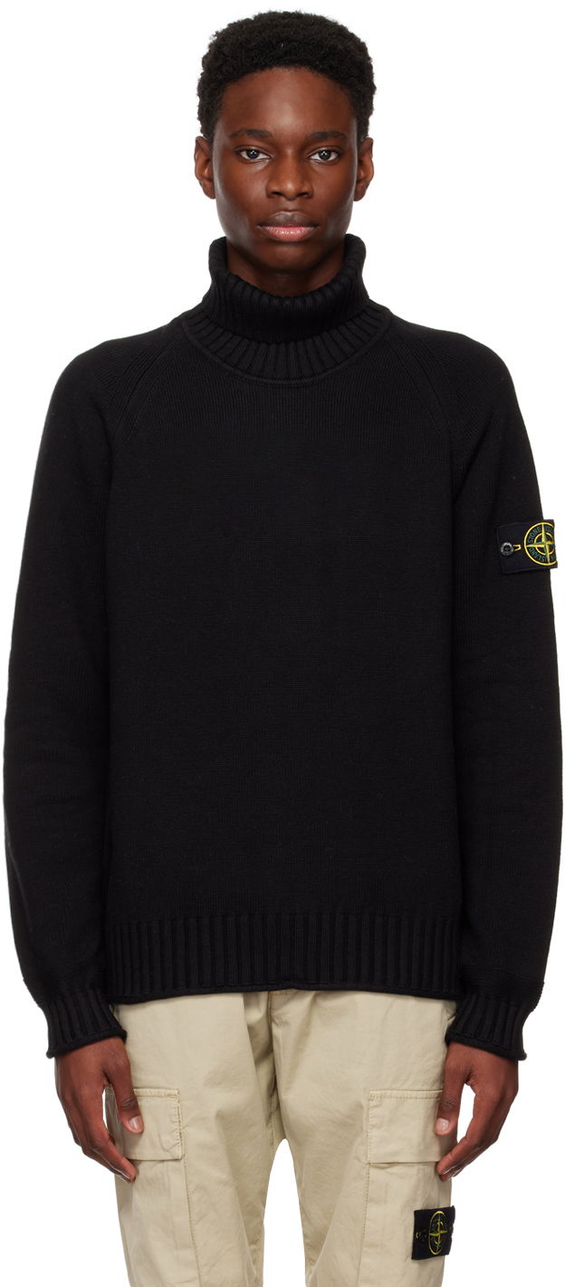 Пуловер Stone Island Patch Turtleneck Черно | 7715505A2, 0
