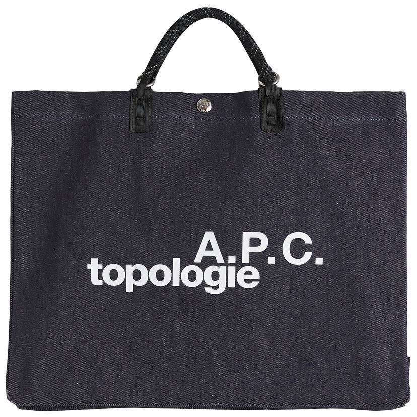 Голяма пазарска чанта A.P.C. Indigo/Black Shopping Tote Синьо | COHDP-M61961-TJA