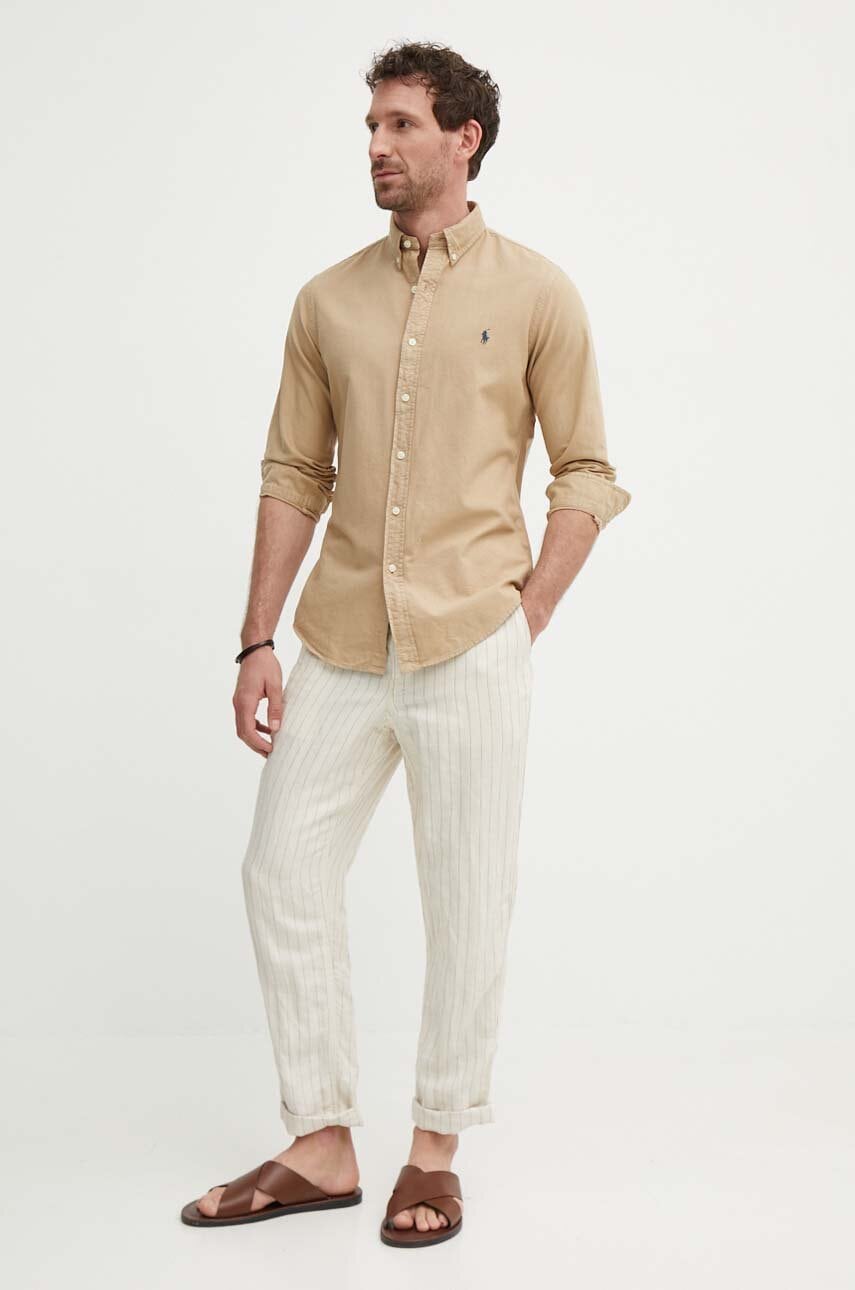 Риза Polo by Ralph Lauren Garment Dye Button Бежово | 710889739001, 1