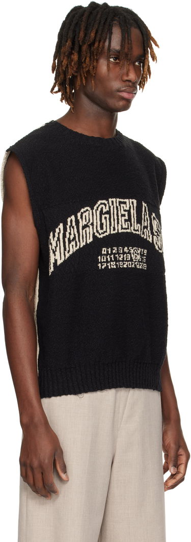 Пуловер Maison Margiela MM6 Maison Margiela Paneled Knit Vest Черно | SH0FB0012 M13084, 1