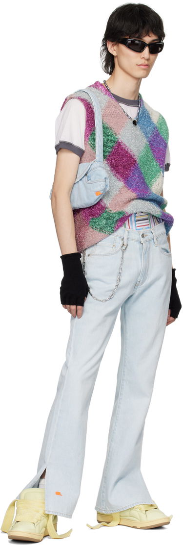 Пуловер ERL ERL Argyle Knit Vest Лилаво | ERL08N002, 3