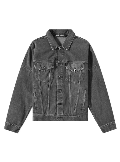 Яке Palm Angels Logo Oversized Denim Jacket Сиво | PMYE006C99DEN0011001